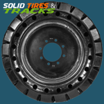 Set of 4 Solid Skid Steer Tires 12-16.5- Severe Duty